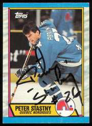 Peter Stastny Autographed 1989-90 Topps Card #143 Quebec Nordiques SKU #254692