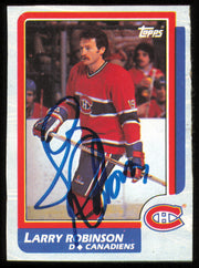 Larry Robinson Autographed 1986-87 Topps Card #M Montreal Canadiens SKU #254701
