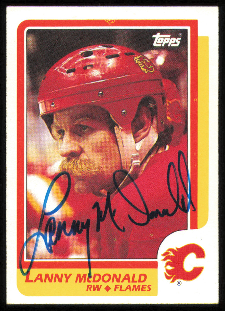 Lanny McDonald Autographed 1986-87 Topps Card #8 Calgary Flames SKU #254702