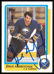 Dave Andreychuk Autographed 1986-87 Topps Card #16 Buffalo Sabres SKU #254703