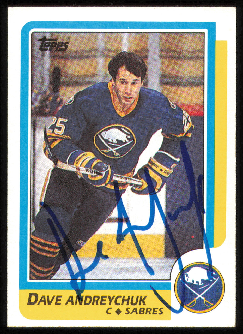 Dave Andreychuk Autographed 1986-87 Topps Card #16 Buffalo Sabres SKU #254703