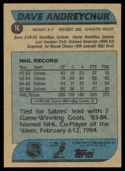 Dave Andreychuk Autographed 1986-87 Topps Card #16 Buffalo Sabres SKU #254703