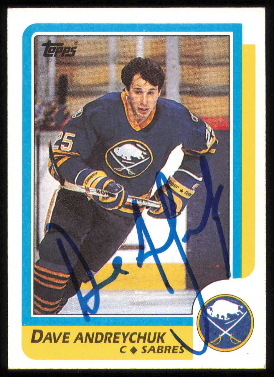 Dave Andreychuk Autographed 1986-87 Topps Card #16 Buffalo Sabres SKU #254704