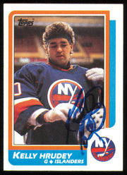 Kelly Hrudey Autographed 1986-87 Topps Card #27 New York Islanders SKU #254709