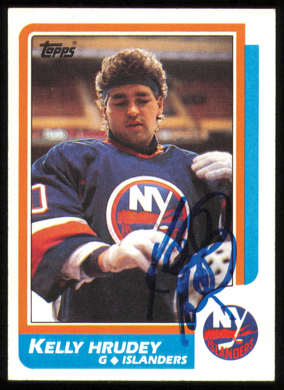 Kelly Hrudey Autographed 1986-87 Topps Card #27 New York Islanders SKU #254709