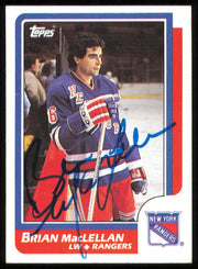 Brian MacLellan Autographed 1986-87 Topps Card #33 New York Rangers SKU #254715