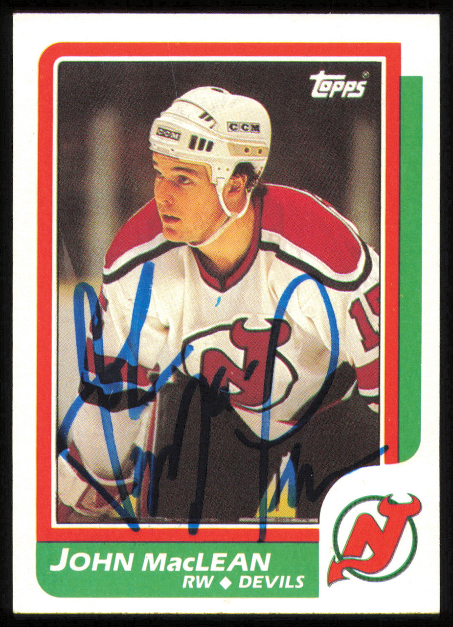 John MacLean Autographed 1986-87 Topps Rookie Card #37 New Jersey Devils SKU #254720
