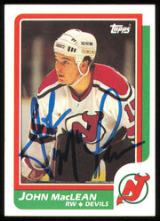 John MacLean Autographed 1986-87 Topps Rookie Card #37 New Jersey Devils SKU #254721