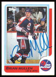 Brian Mullen Autographed 1986-87 Topps Card #38 Winnipeg Jets SKU #254722