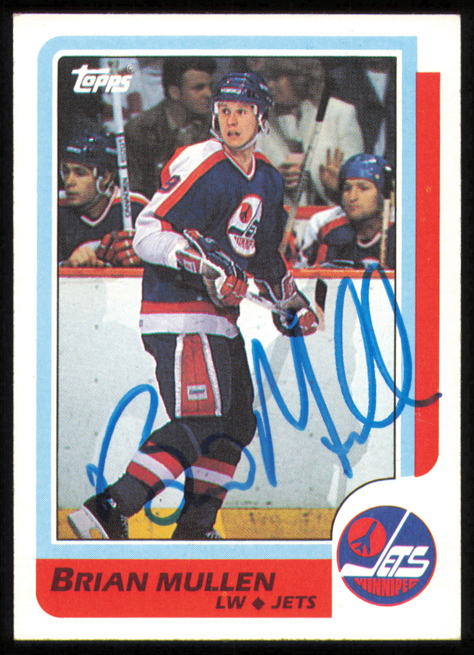 Brian Mullen Autographed 1986-87 Topps Card #38 Winnipeg Jets SKU #254722