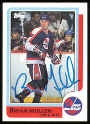 Brian Mullen Autographed 1986-87 Topps Card #38 Winnipeg Jets SKU #254723