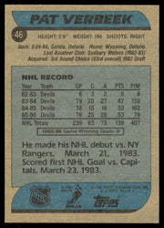 Pat Verbeek Autographed 1986-87 Topps Card #46 New Jersey Devils SKU #254725