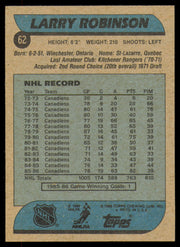 Larry Robinson Autographed 1986-87 Topps Card #62 Montreal Canadiens SKU #254728