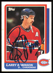 Larry Robinson Autographed 1986-87 Topps Card #62 Montreal Canadiens SKU #254729