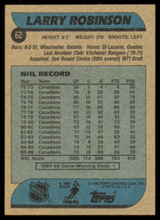 Larry Robinson Autographed 1986-87 Topps Card #62 Montreal Canadiens SKU #254729
