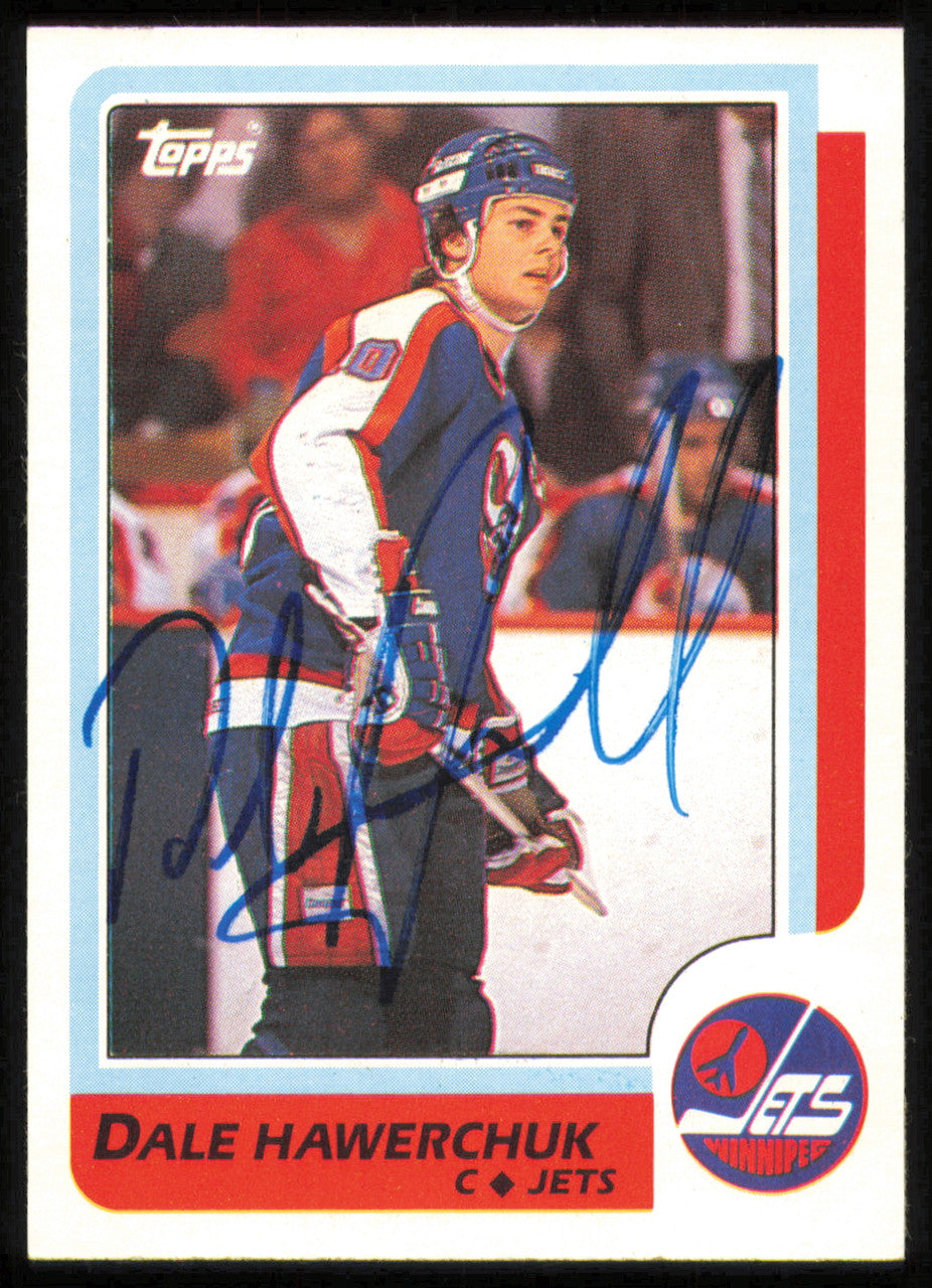 Dale Hawerchuk Autographed 1986-87 Topps Card #74 Winnipeg Jets SKU #254735