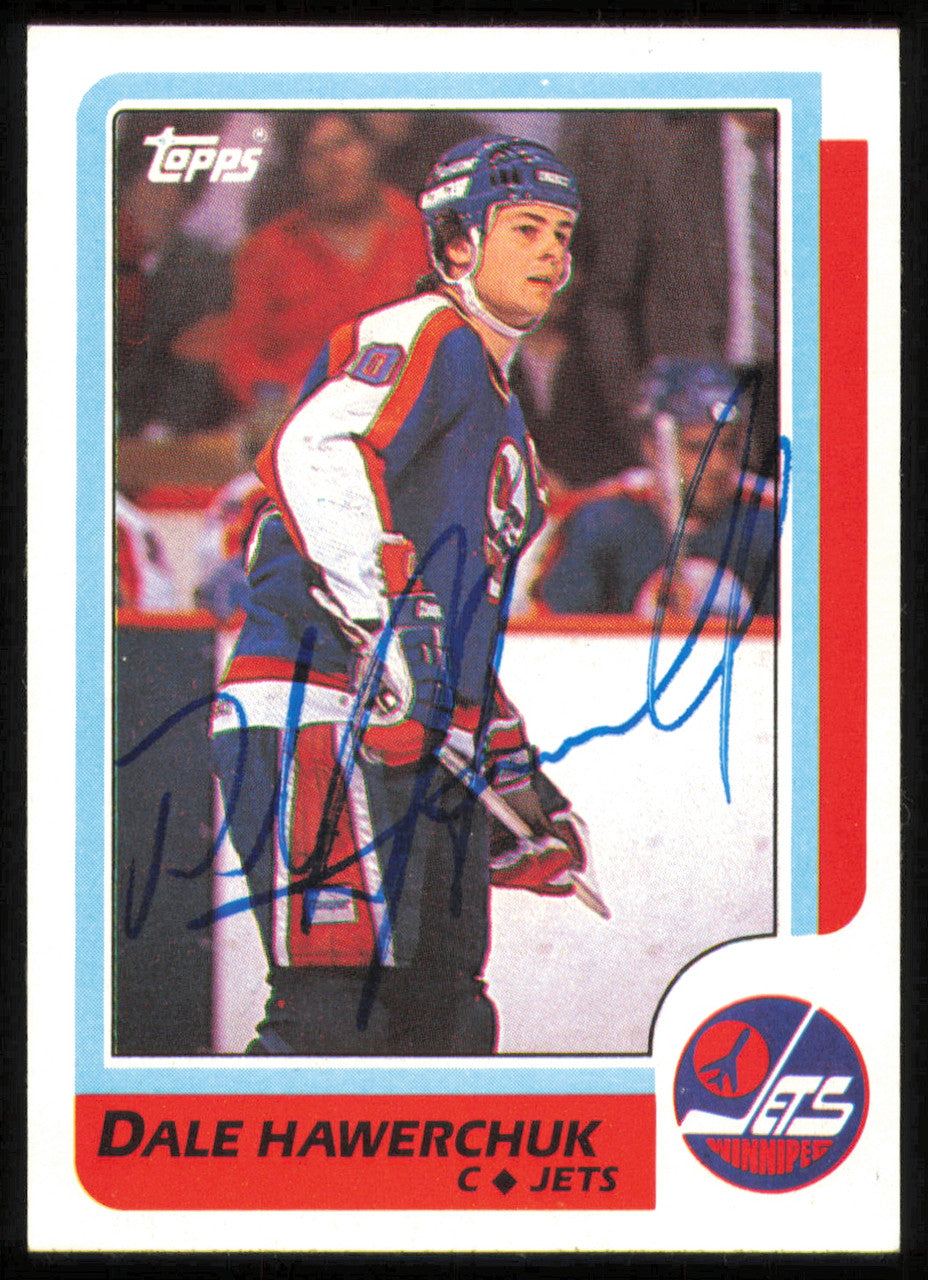 Dale Hawerchuk Autographed 1986-87 Topps Card #74 Winnipeg Jets SKU #254736