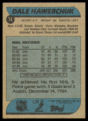 Dale Hawerchuk Autographed 1986-87 Topps Card #74 Winnipeg Jets SKU #254736
