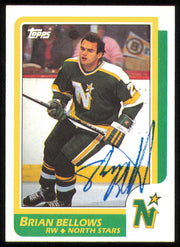 Brian Bellows Autographed 1986-87 Topps Card #75 Minnesota North Stars SKU #254738