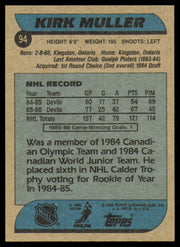 Kirk Muller Autographed 1986-87 Topps Card #94 New Jersey Devils SKU #254743