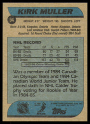 Kirk Muller Autographed 1986-87 Topps Card #94 New Jersey Devils SKU #254744