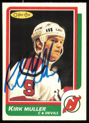 Kirk Muller Autographed 1986-87 O-Pee-Chee Card #94 New Jersey Devils SKU #254745