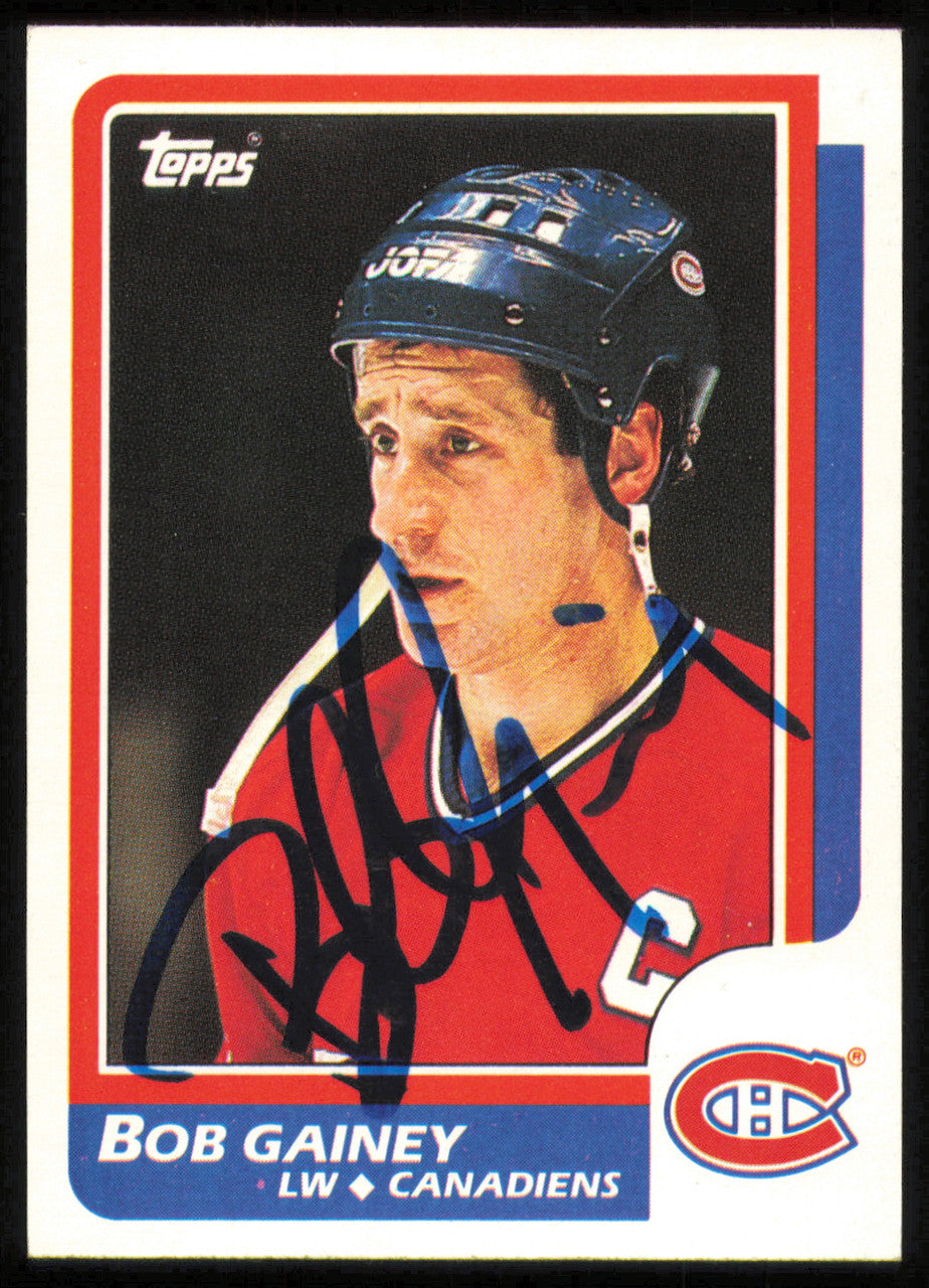 Bob Gainey Autographed 1986-87 Topps Card #96 Montreal Canadiens SKU #254746