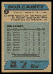 Bob Gainey Autographed 1986-87 Topps Card #96 Montreal Canadiens SKU #254746