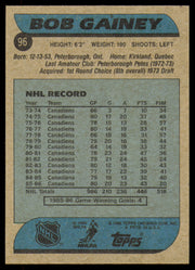 Bob Gainey Autographed 1986-87 Topps Card #96 Montreal Canadiens SKU #254748