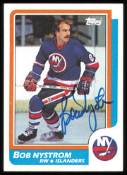 Bob Nystrom Autographed 1986-87 Topps Card #104 New York Islanders SKU #254757