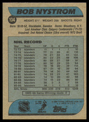 Bob Nystrom Autographed 1986-87 Topps Card #104 New York Islanders SKU #254757