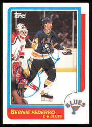 Bernie Federko Autographed 1986-87 Topps Card #105 St. Louis Blues SKU #254759