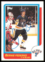 Bernie Federko Autographed 1986-87 Topps Card #105 St. Louis Blues SKU #254760