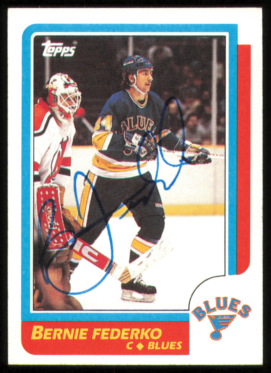 Bernie Federko Autographed 1986-87 Topps Card #105 St. Louis Blues SKU #254760