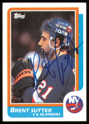 Brent Sutter Autographed 1986-87 Topps Card #117 New York Islanders SKU #254762