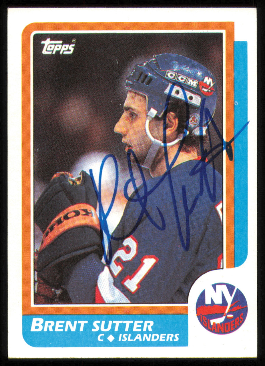 Brent Sutter Autographed 1986-87 Topps Card #117 New York Islanders SKU #254762