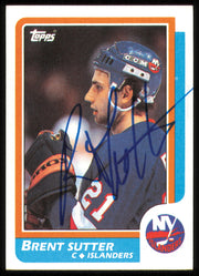 Brent Sutter Autographed 1986-87 Topps Card #117 New York Islanders SKU #254763
