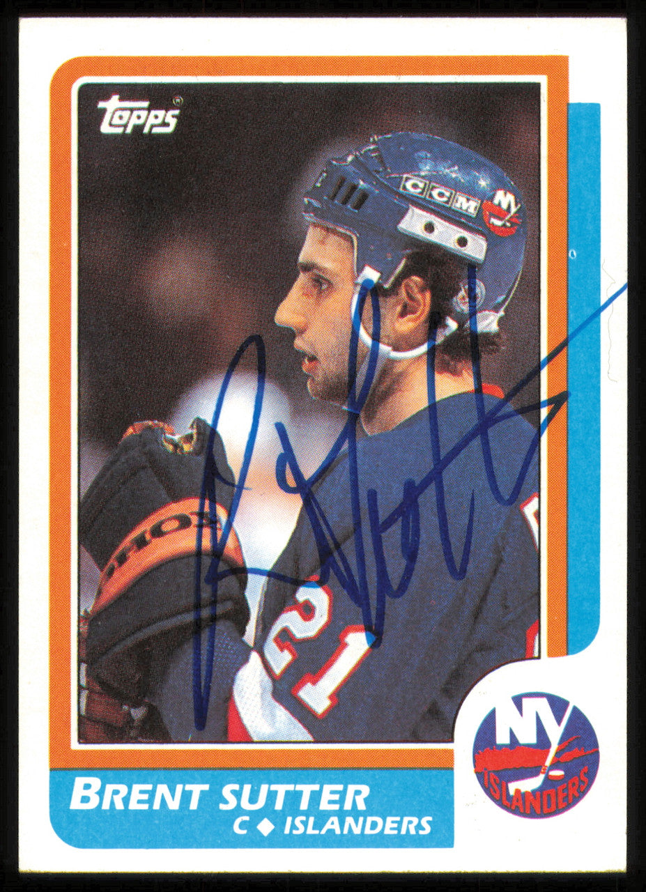Brent Sutter Autographed 1986-87 Topps Card #117 New York Islanders SKU #254763