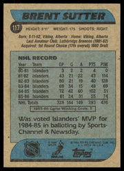Brent Sutter Autographed 1986-87 Topps Card #117 New York Islanders SKU #254763