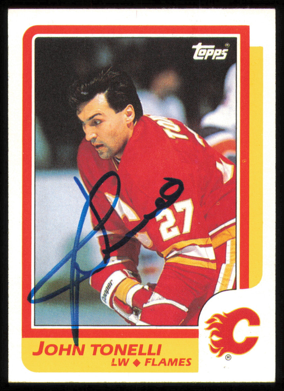 John Tonelli Autographed 1986-87 Topps Card #132 Calgary Flames SKU #254765