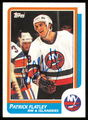 Patrick Flatley Autographed 1986-87 Topps Card #162 New York Islanders SKU #254775