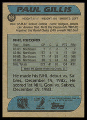 Paul Gillis Autographed 1986-87 Topps Card #168 Quebec Nordiques SKU #254779