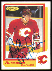 Al MacInnis Autographed 1986-87 O-Pee-Chee Card #173 Calgary Flames SKU #254783