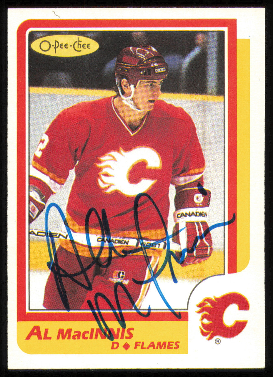 Al MacInnis Autographed 1986-87 O-Pee-Chee Card #173 Calgary Flames SKU #254783