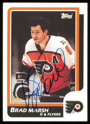 Brad Marsh Autographed 1986-87 Topps Card #175 Philadelphia Flyers SKU #254784