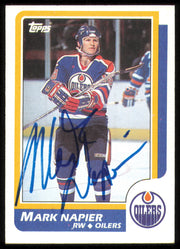 Mark Napier Autographed 1986-87 Topps Card #183 Edmonton Oilers SKU #254790