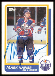 Mark Napier Autographed 1986-87 Topps Card #183 Edmonton Oilers SKU #254791