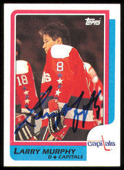 Larry Murphy Autographed 1986-87 Topps Card #185 Washington Capitals SKU #254793