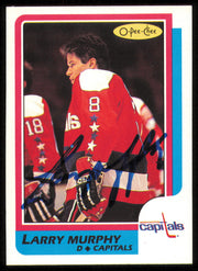 Larry Murphy Autographed 1986-87 O-Pee-Chee Card #185 Washington Capitals SKU #254795