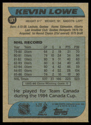 Kevin Lowe Autographed 1986-87 Topps Card #197 Edmonton Oilers SKU #254799
